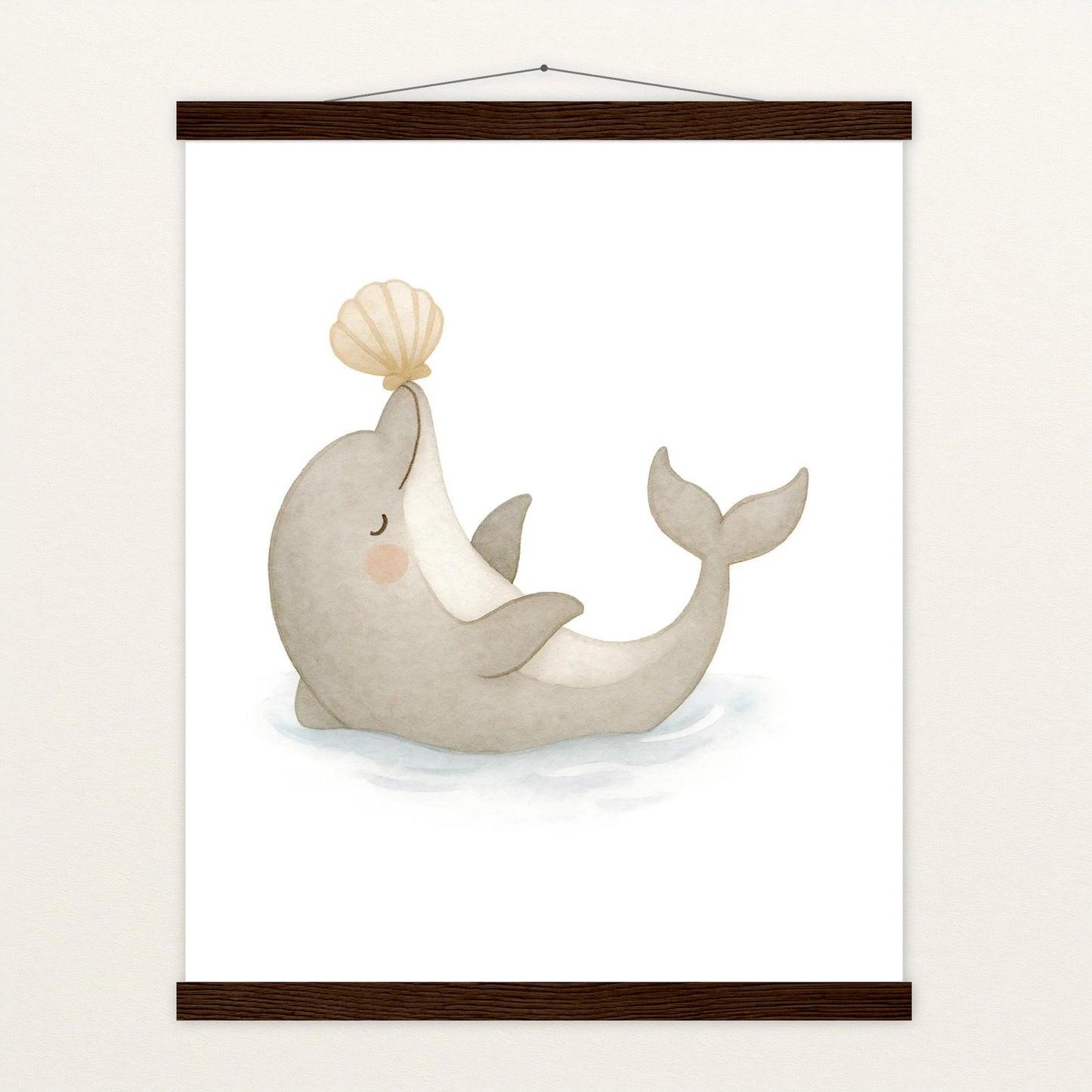 Dora der Delfin - Motiv: "Muschel" Poster mit Leisten von tinylearner