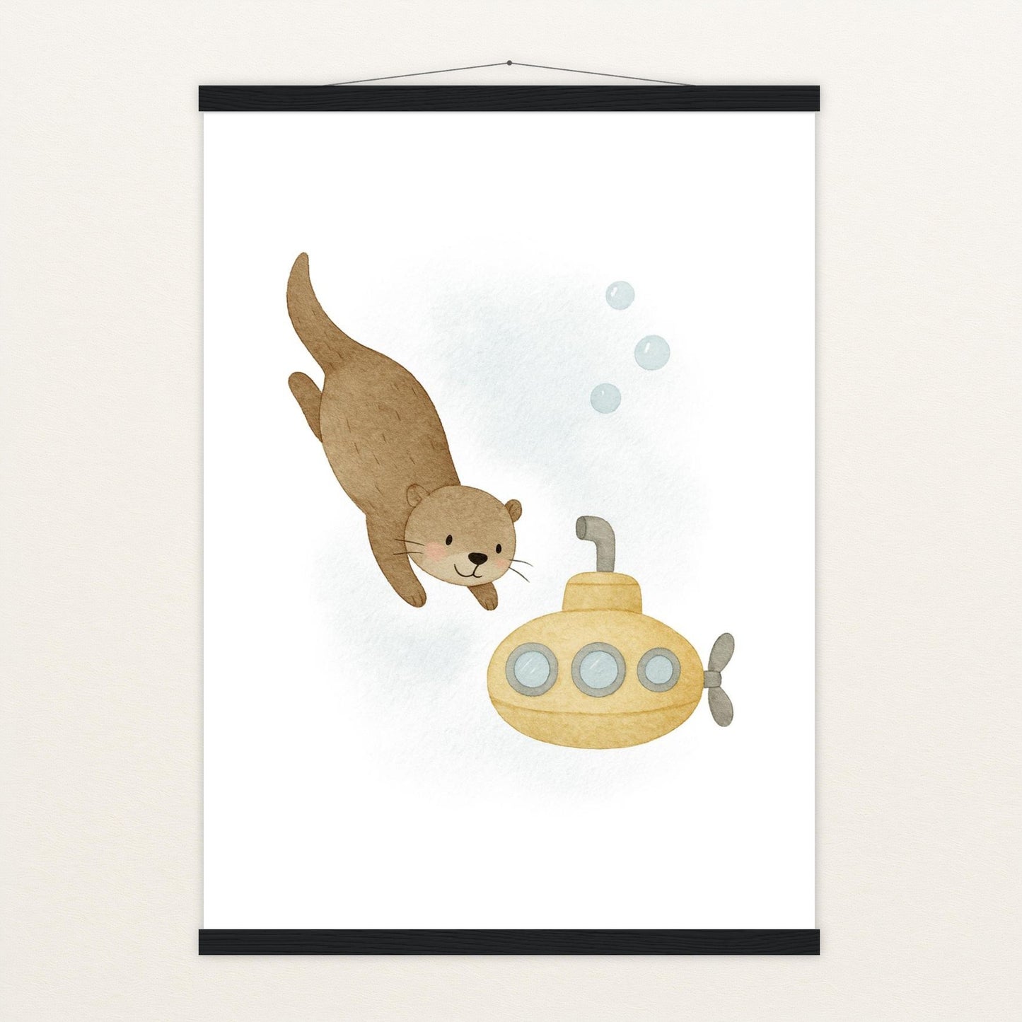 Otti der Otter - Motiv: "U-Boot" Poster mit Leisten von tinylearner