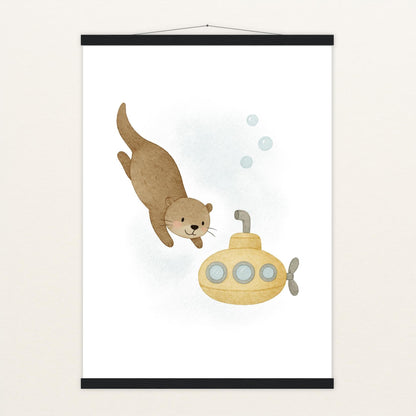 Otti der Otter - Motiv: "U-Boot" Poster mit Leisten von tinylearner